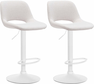 2er Set Barhocker Camden Stoff weiß