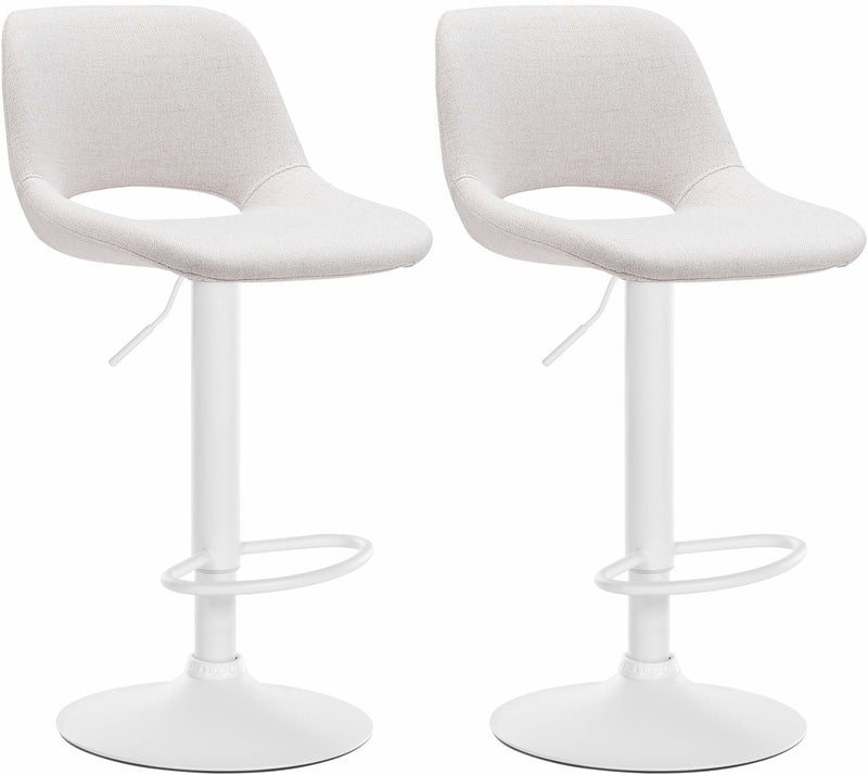 2er Set Barhocker Camden Stoff weiß