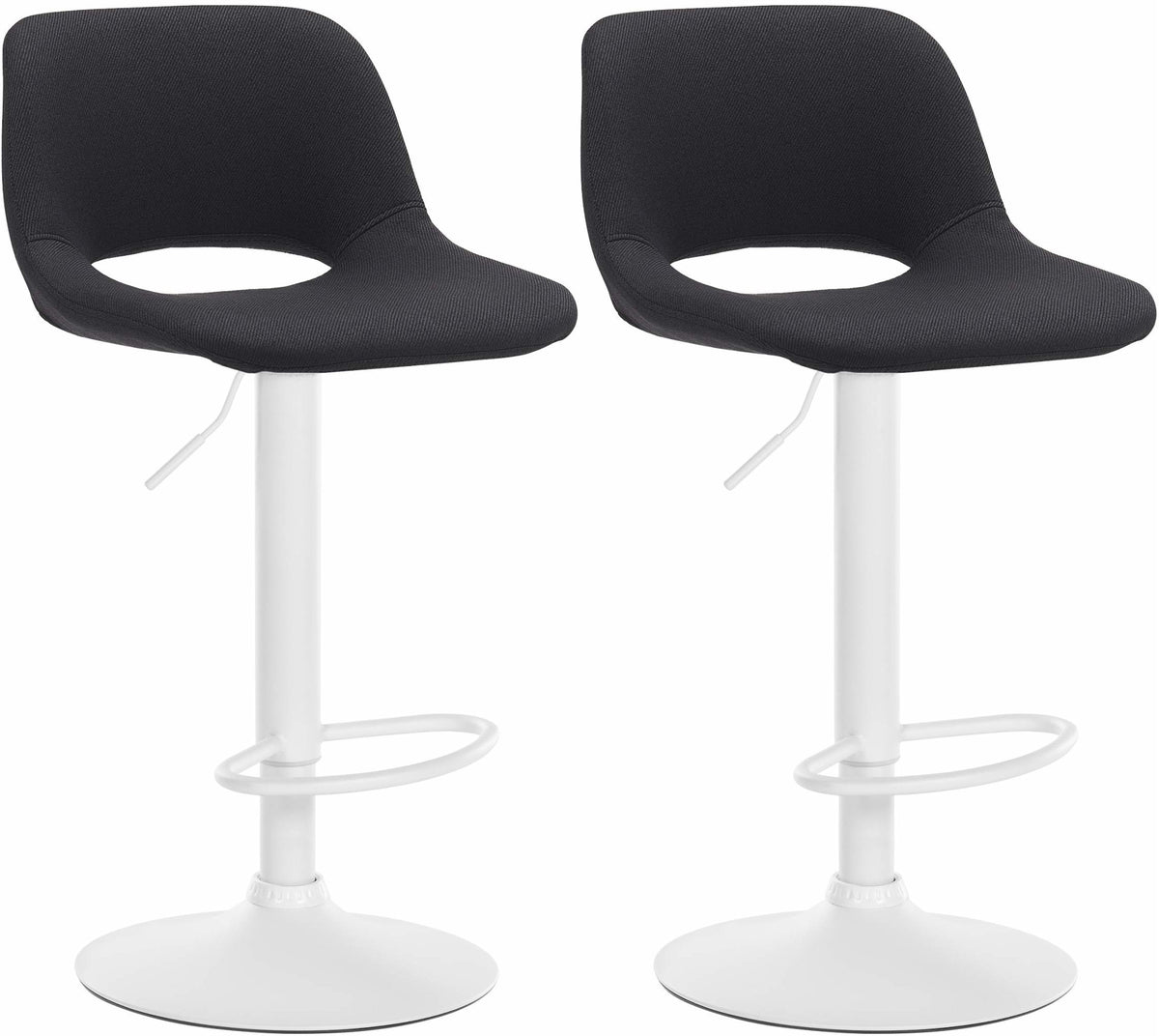 2er Set Barhocker Camden Stoff weiß – Ansicht 13