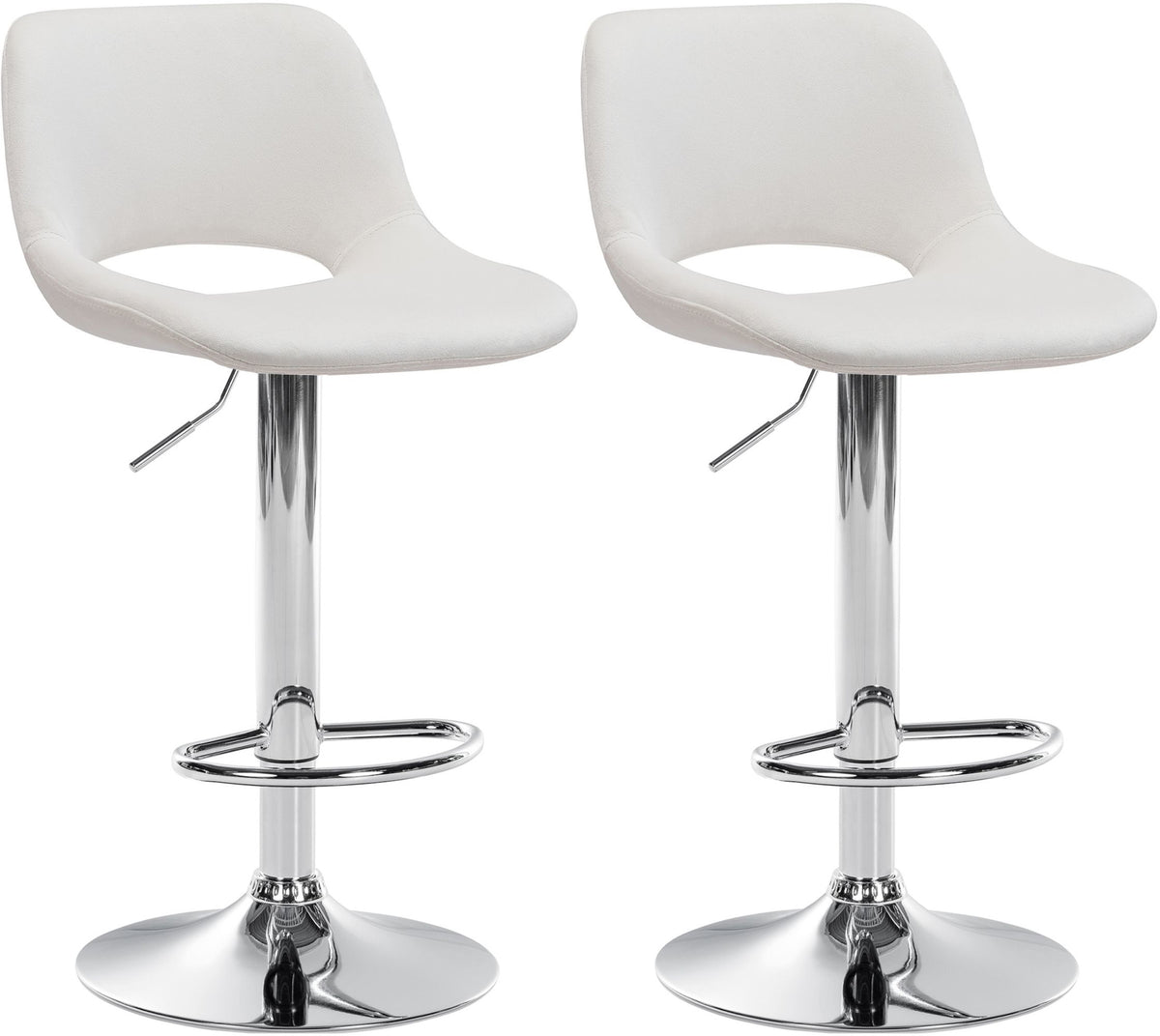 2er Set Barhocker Camden Samt chrom