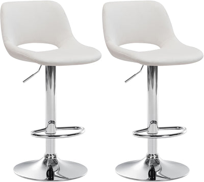 2er Set Barhocker Camden Samt chrom
