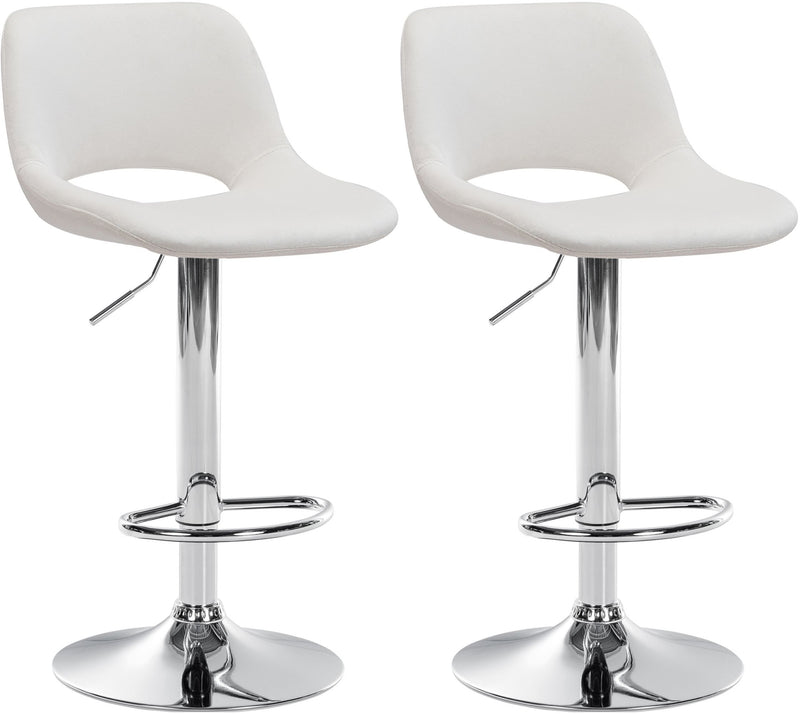 2er Set Barhocker Camden Samt chrom
