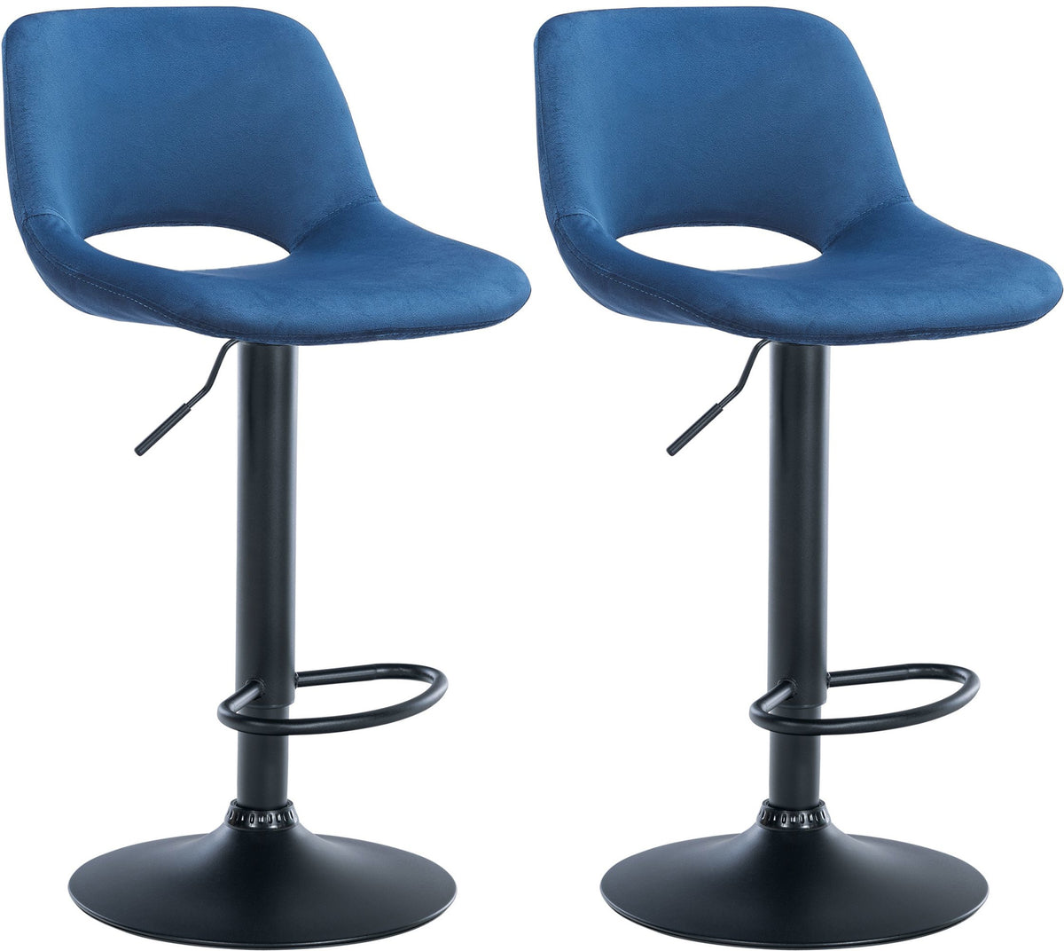 2er Set Barhocker Camden Samt schwarz – Ansicht 7