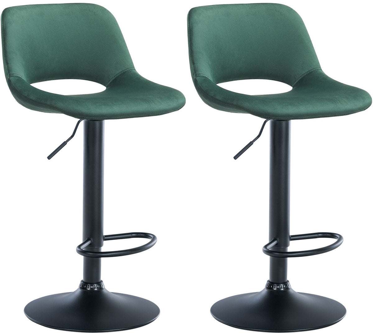 2er Set Barhocker Camden Samt schwarz – Ansicht 13