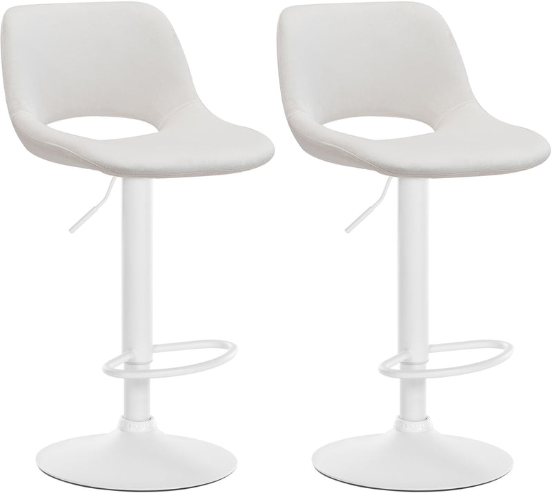 2er Set Barhocker Camden Samt weiß