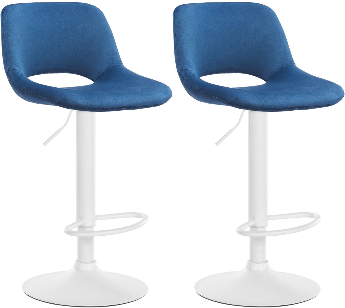 2er Set Barhocker Camden Samt weiß – Ansicht 7