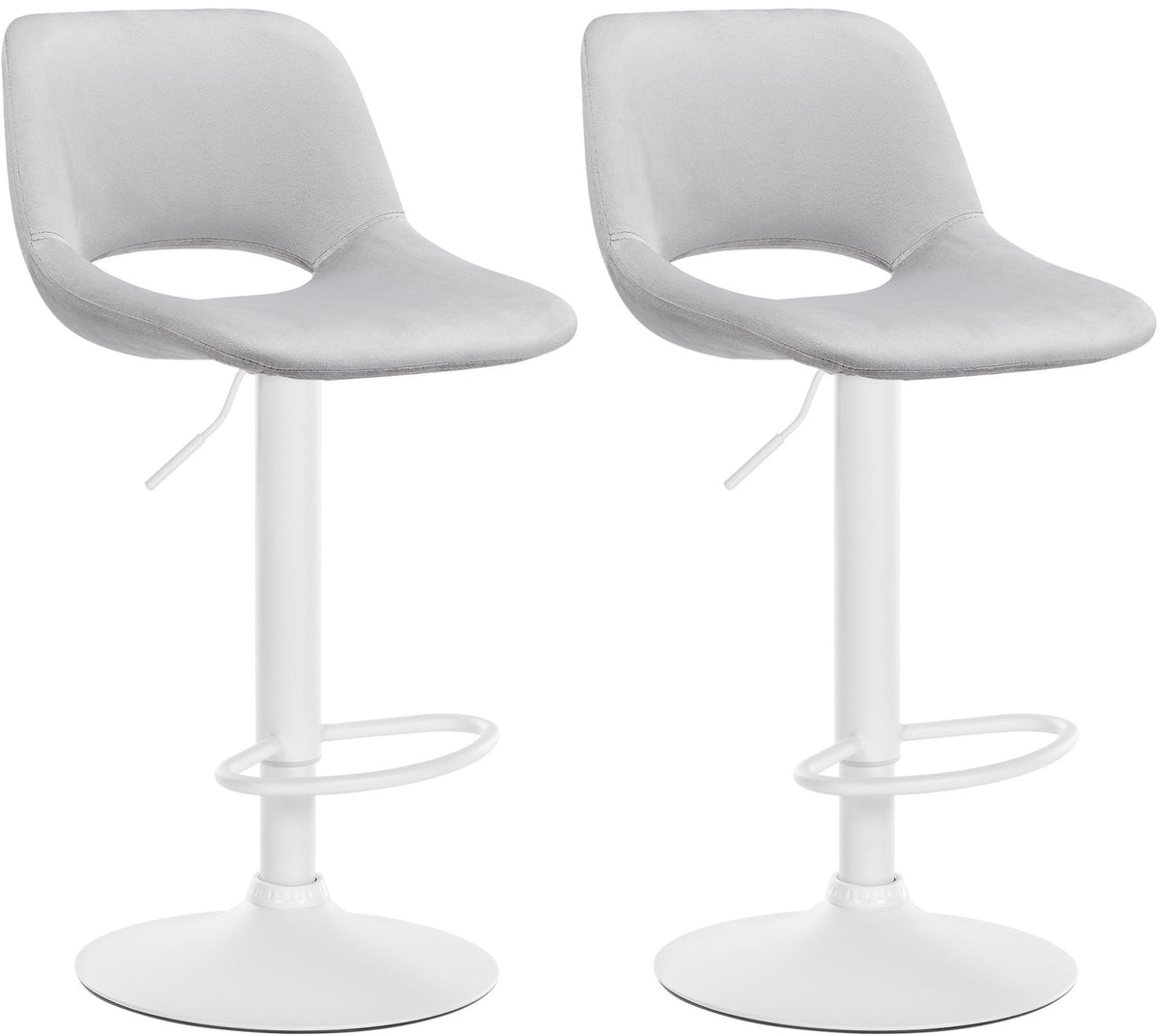 2er Set Barhocker Camden Samt weiß – Ansicht 19