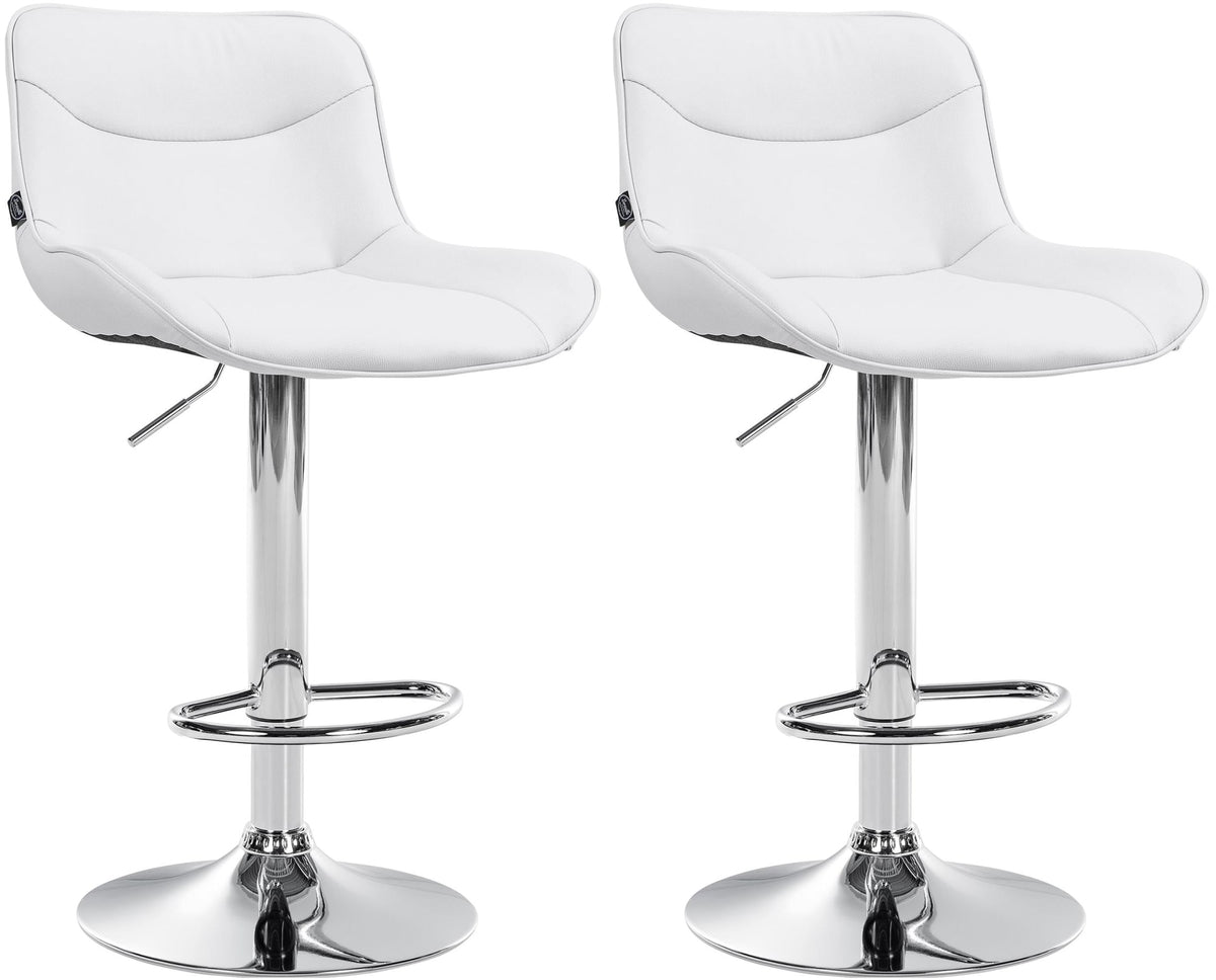 2er Set Barhocker Vonore Kunstleder chrom