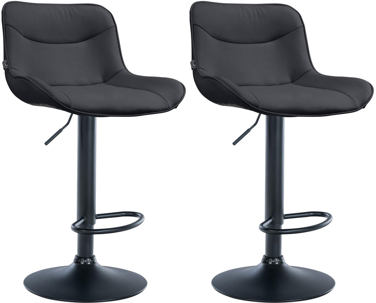 2er Set Barhocker Vonore Kunstleder schwarz