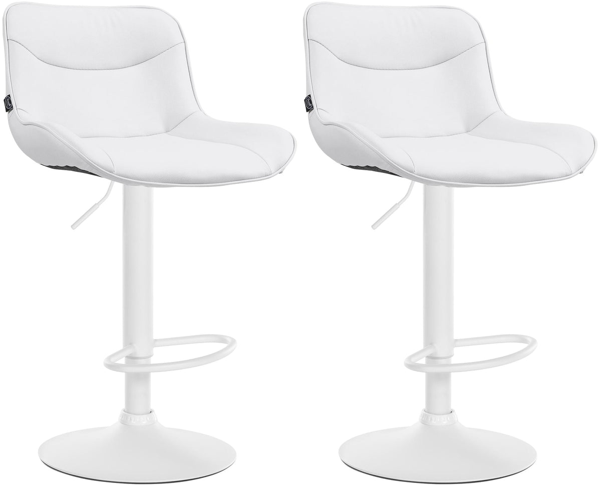 2er Set Barhocker Vonore Kunstleder weiß