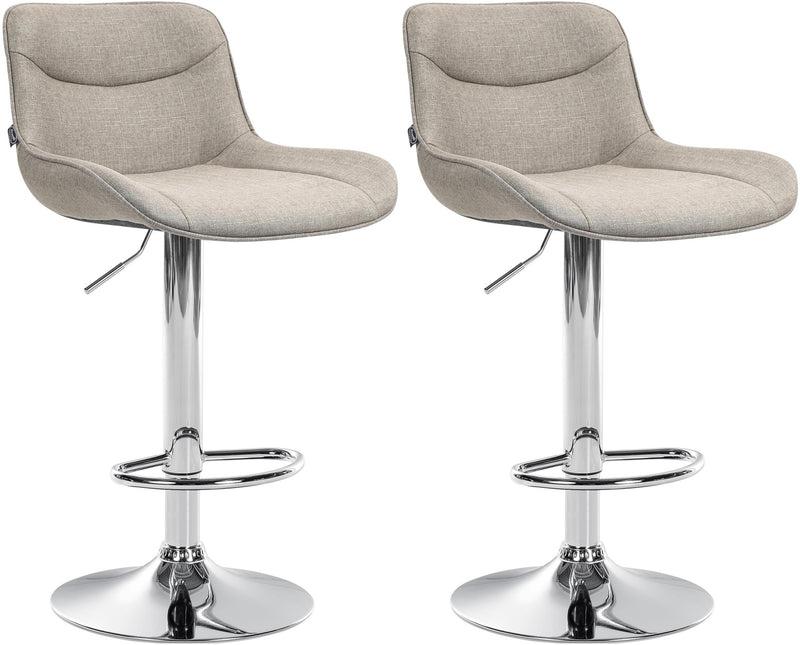 2er Set Barhocker Vonore Stoff chrom