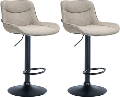 2er Set Barhocker Vonore Stoff schwarz