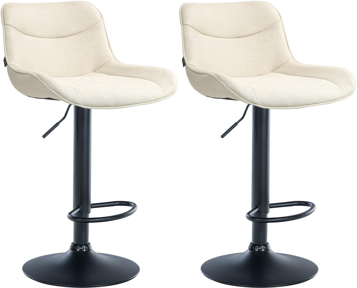 2er Set Barhocker Vonore Stoff schwarz – Ansicht 9