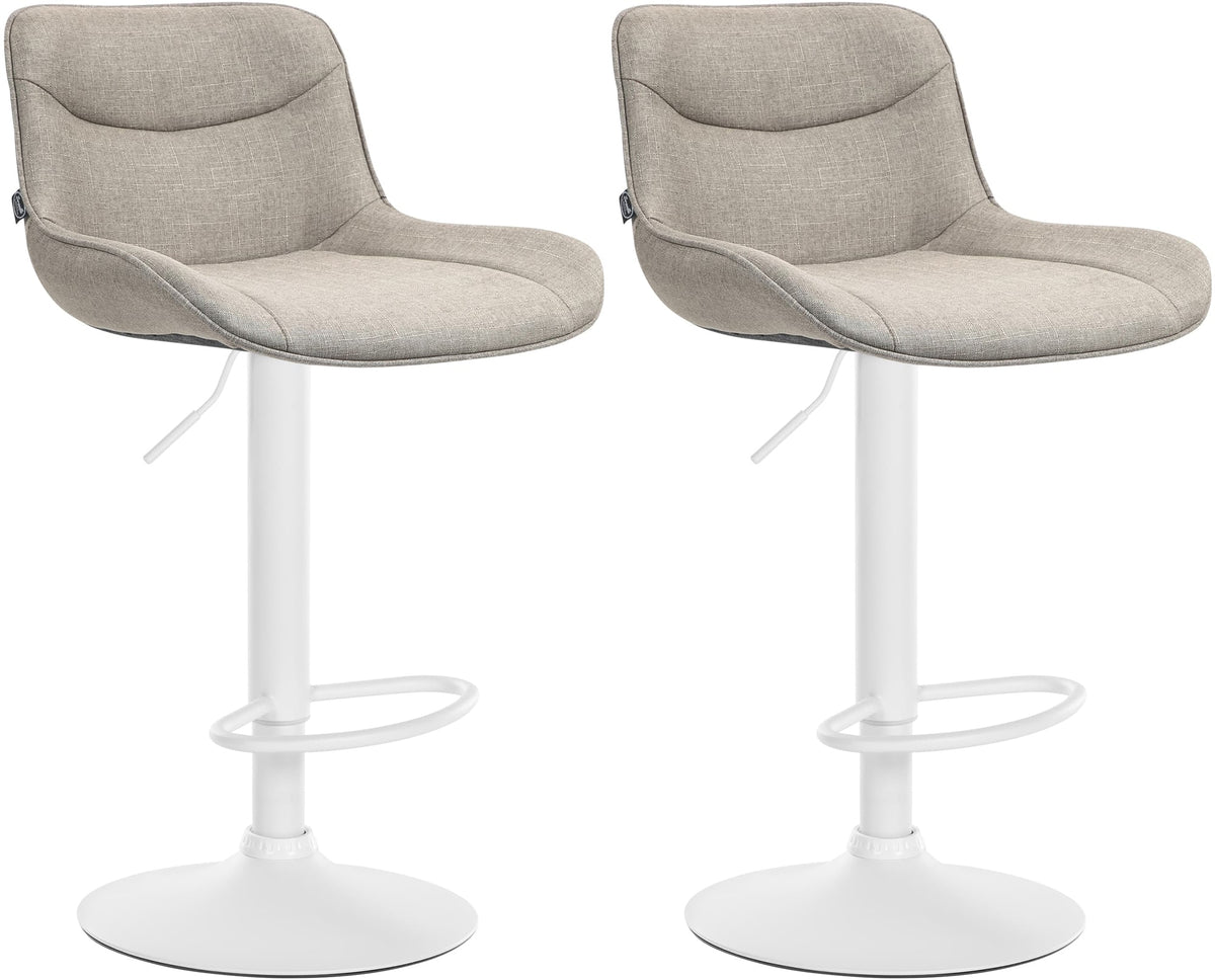 2er Set Barhocker Vonore Stoff weiß