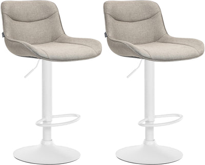 2er Set Barhocker Vonore Stoff weiß