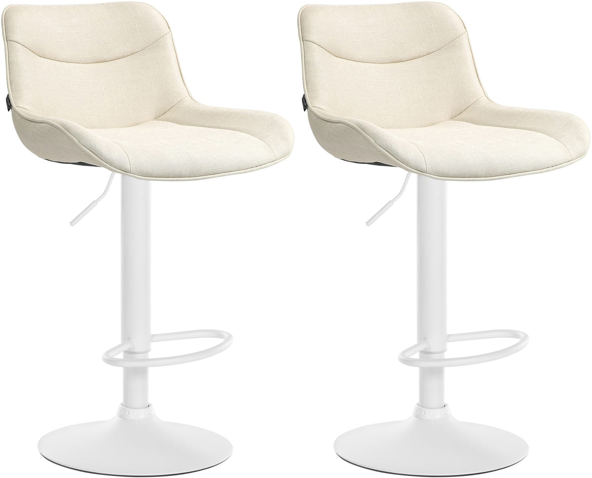 2er Set Barhocker Vonore Stoff weiß – Ansicht 9