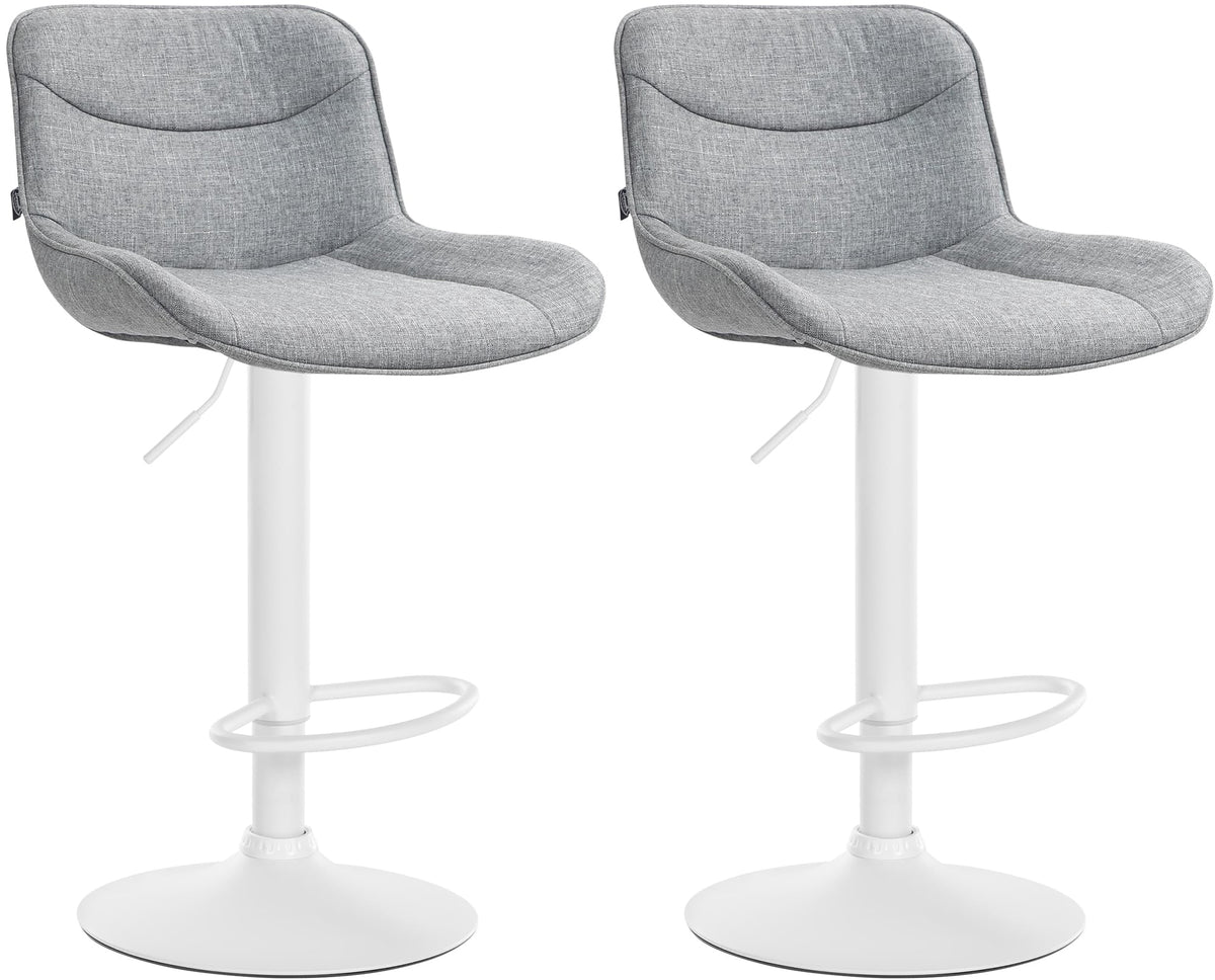 2er Set Barhocker Vonore Stoff weiß – Ansicht 17