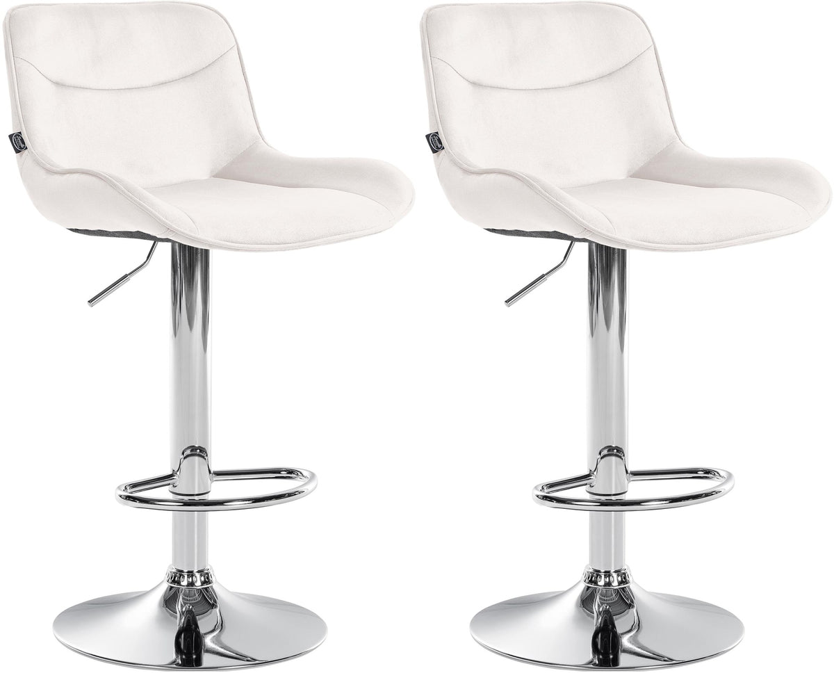 2er Set Barhocker Vonore Samt chrom