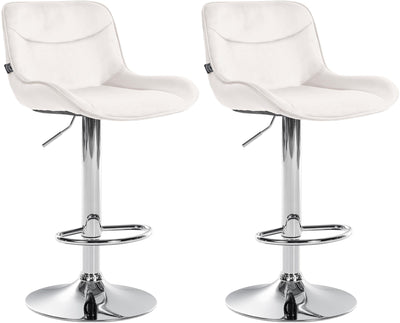 2er Set Barhocker Vonore Samt chrom