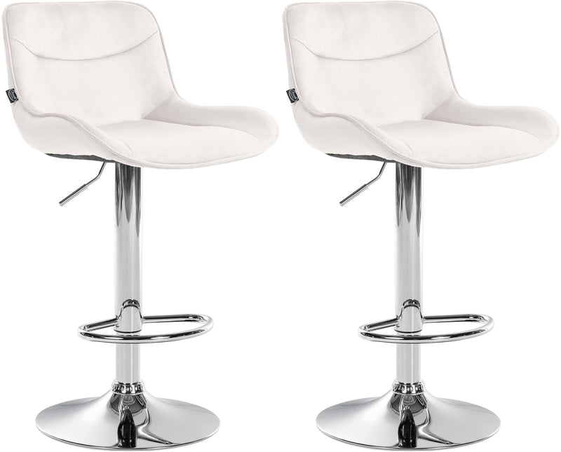2er Set Barhocker Vonore Samt chrom