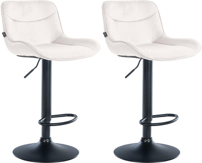 2er Set Barhocker Vonore Samt schwarz