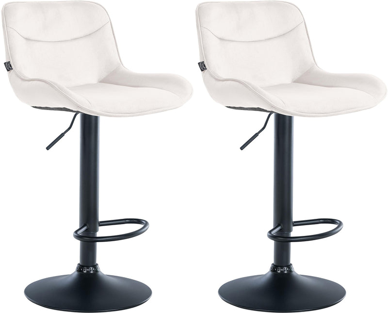2er Set Barhocker Vonore Samt schwarz