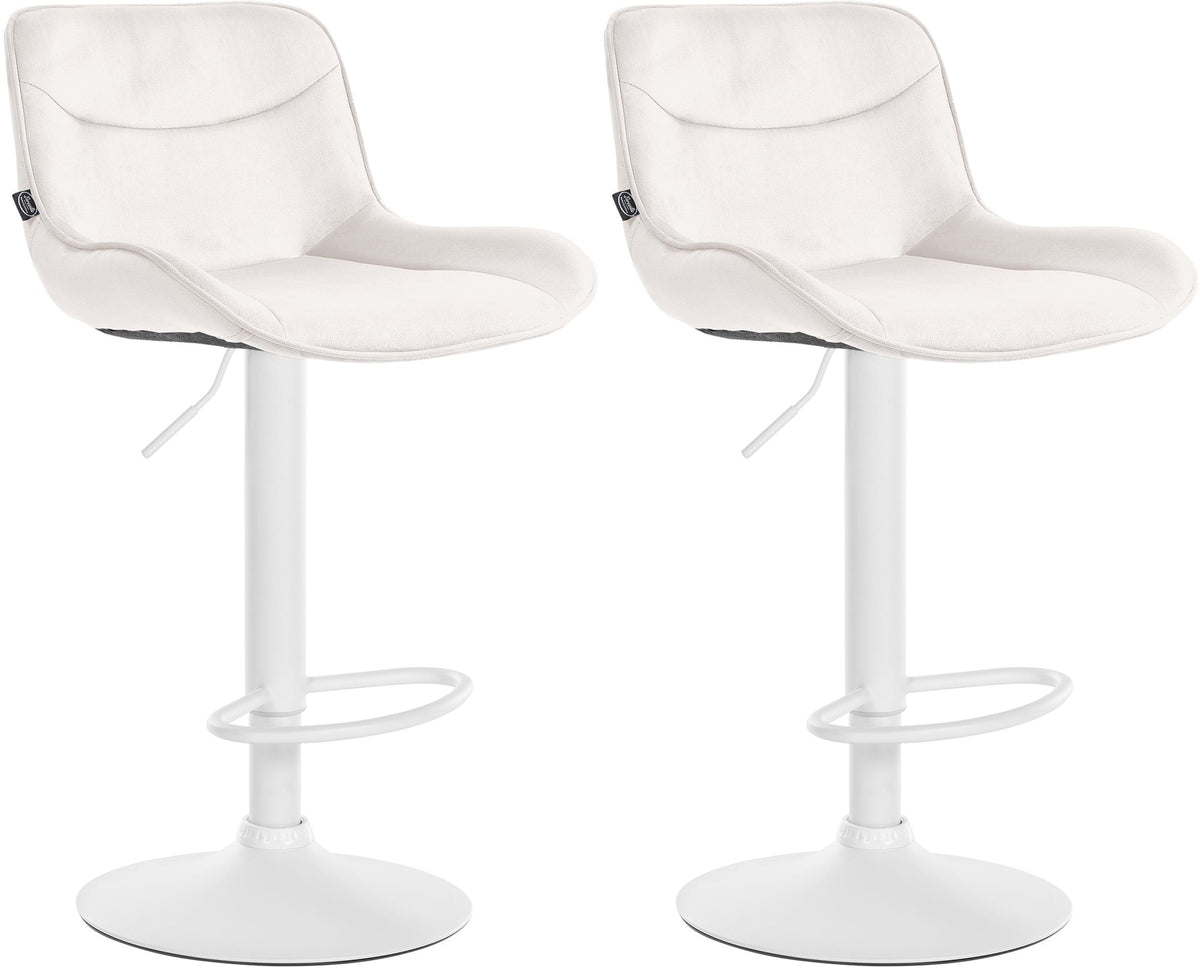 2er Set Barhocker Vonore Samt weiß