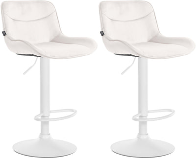 2er Set Barhocker Vonore Samt weiß