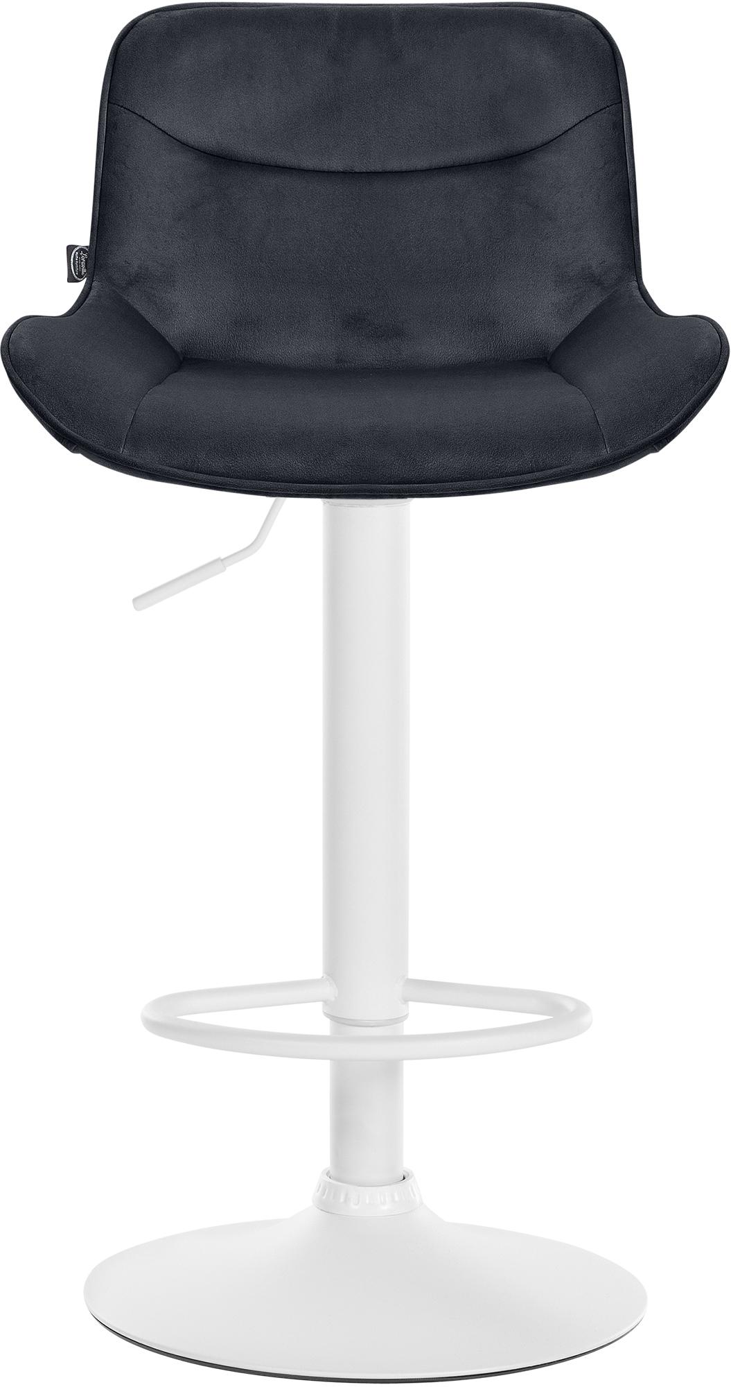 2er Set Barhocker Vonore Samt weiß – Ansicht 11
