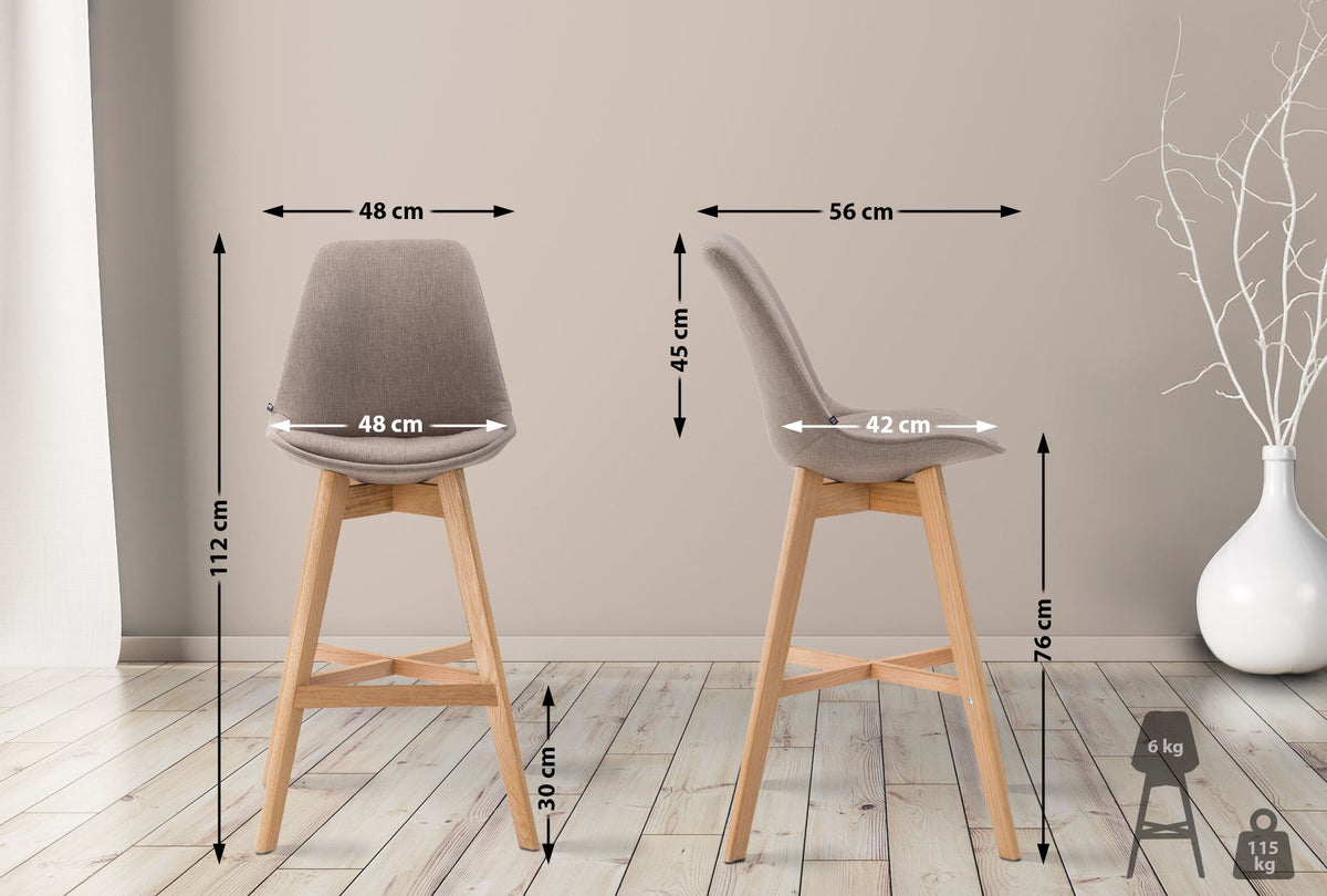 2er Set Barhocker Cannes Stoff natura – Ansicht 11