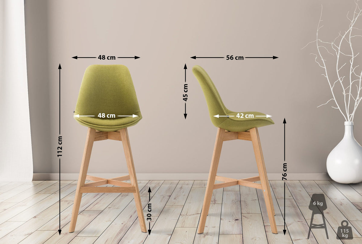 2er Set Barhocker Cannes Stoff natura – Ansicht 18