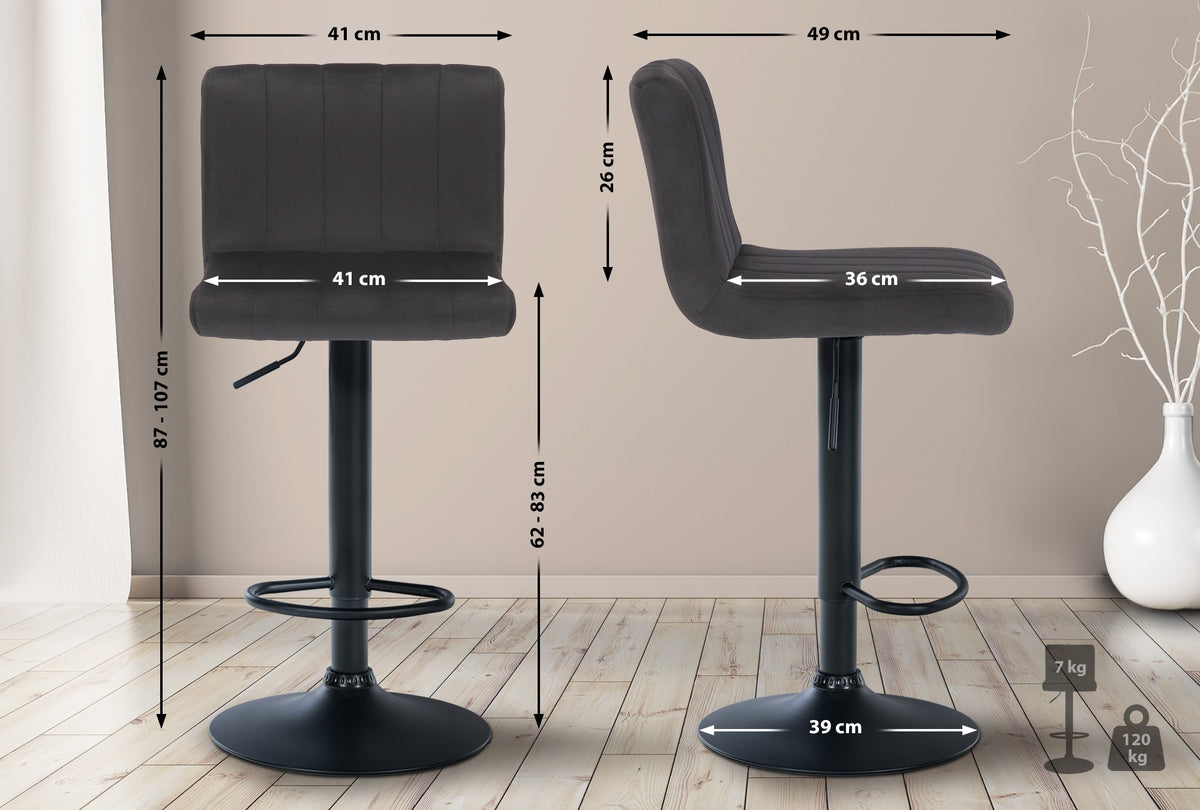 Barhocker Jamie Samt – Ansicht 2