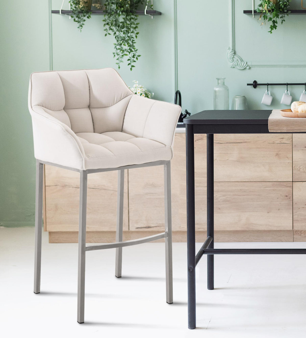 Barhocker Damaso E Stoff mit 4-Fuß Gestell – Ansicht 10