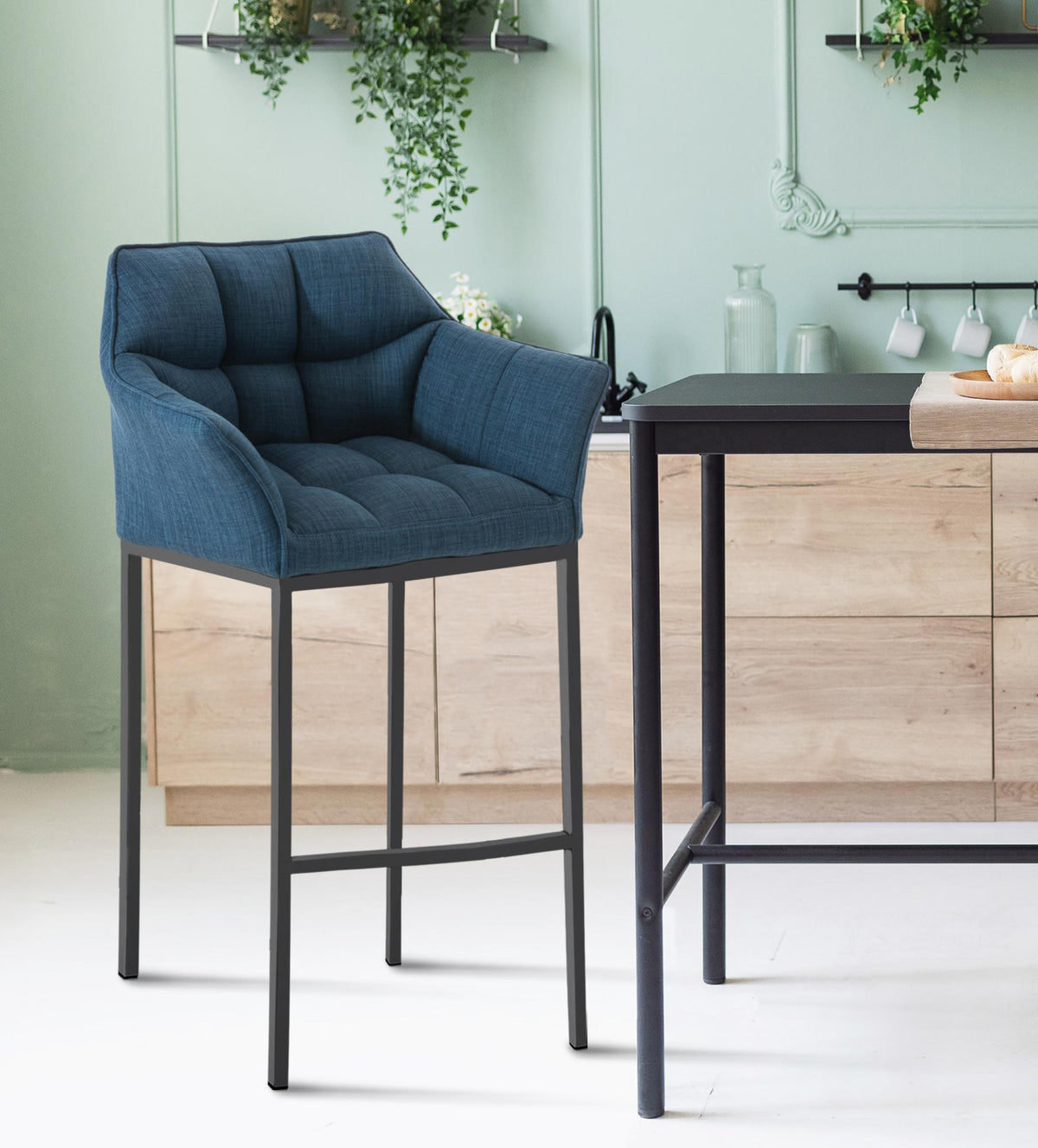 Barhocker Damaso B Stoff mit 4-Fuß Gestell – Ansicht 3
