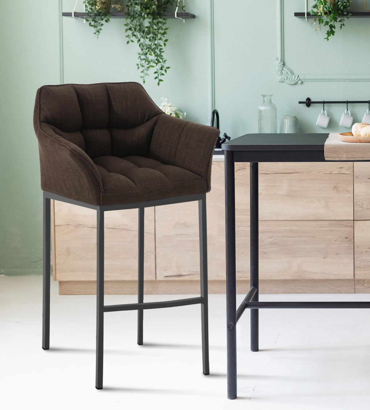 Barhocker Damaso B Stoff mit 4-Fuß Gestell – Ansicht 10