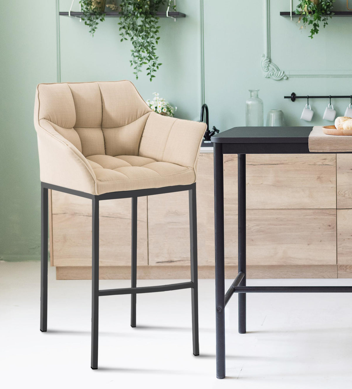 Barhocker Damaso B Stoff mit 4-Fuß Gestell – Ansicht 17