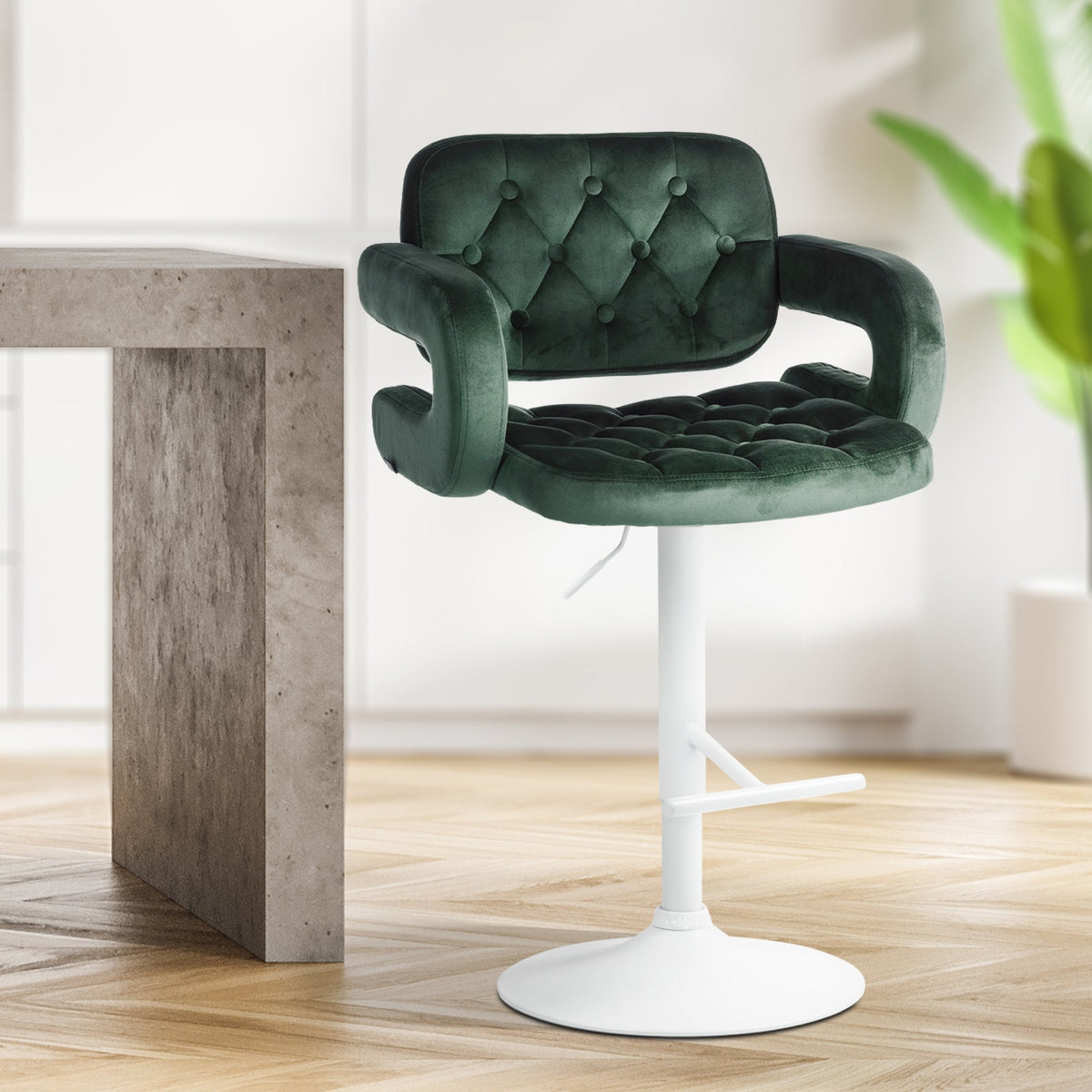 Barhocker Dublin Samt weiß – Ansicht 3