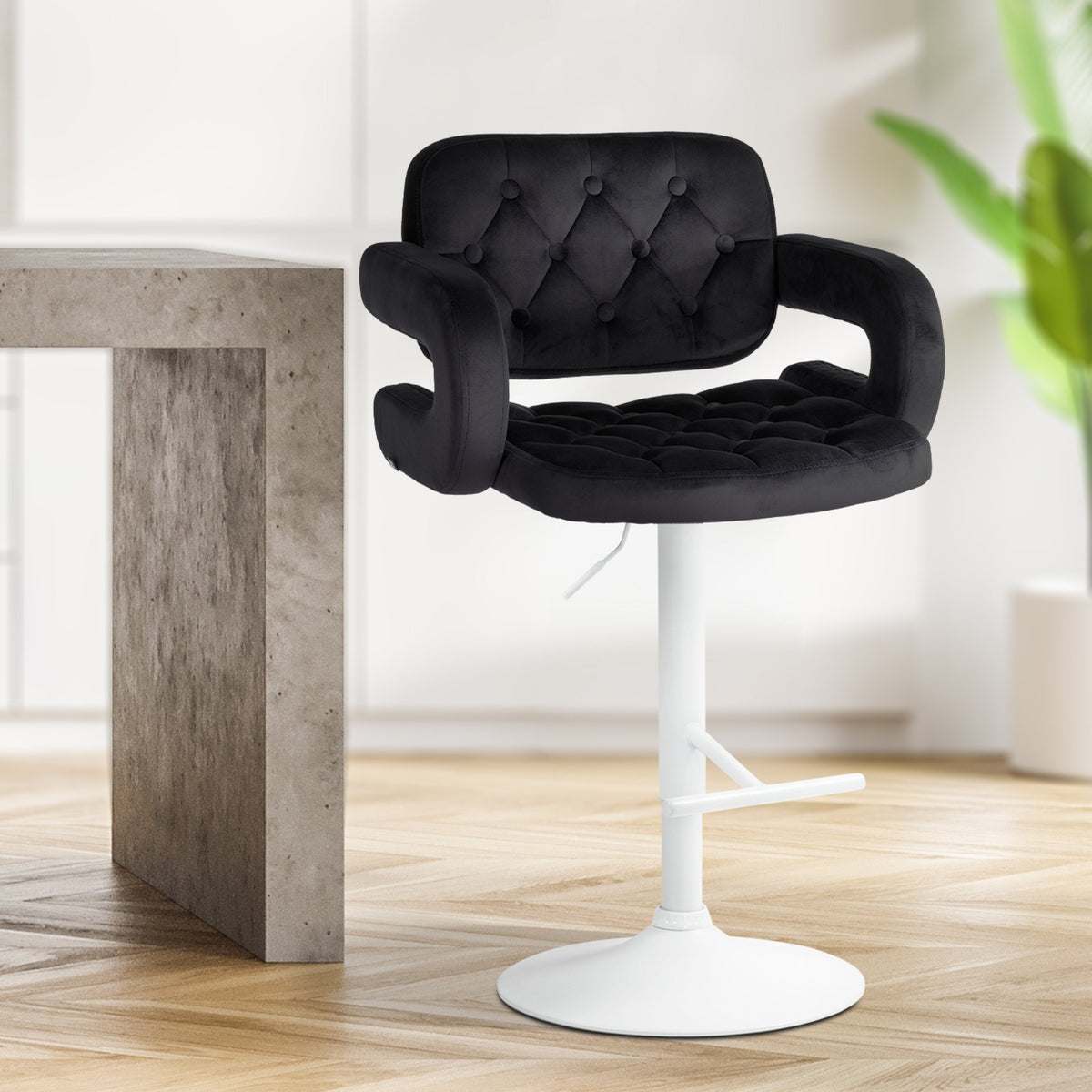 Barhocker Dublin Samt weiß – Ansicht 10