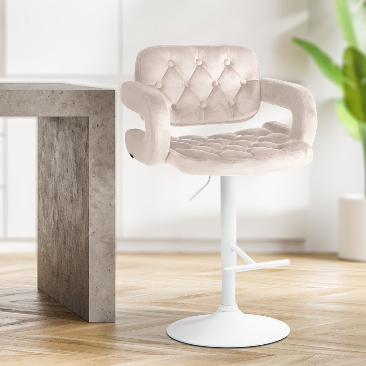 Barhocker Dublin Samt weiß – Ansicht 17