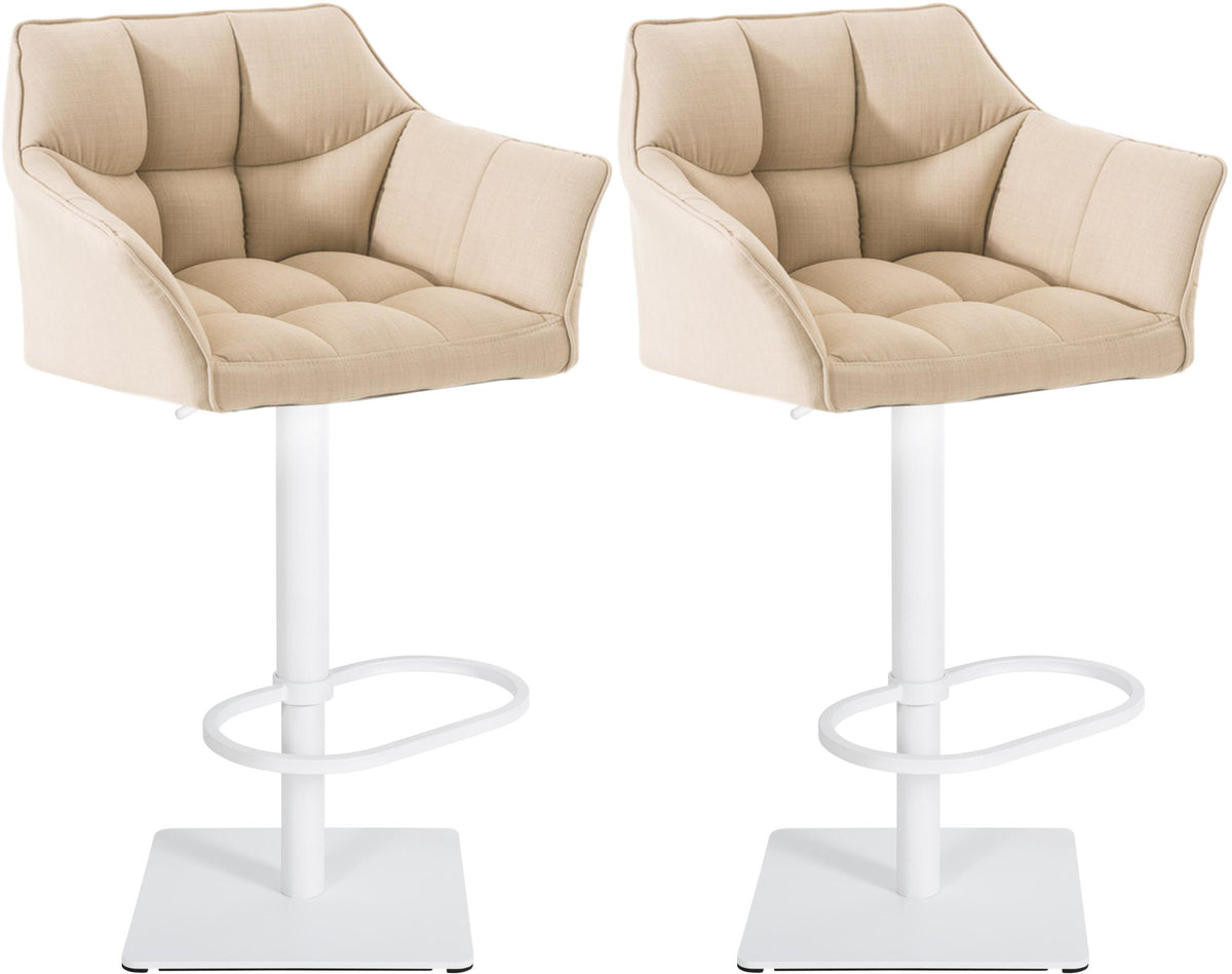 2er Set Barhocker Damaso Stoff weiß – Ansicht 13