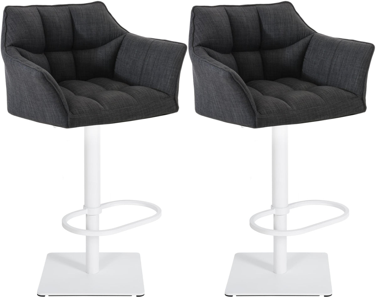 2er Set Barhocker Damaso Stoff weiß – Ansicht 19