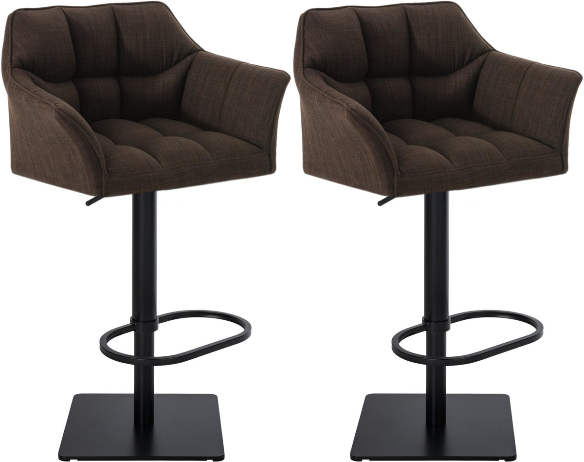 2er Set Barhocker Damaso Stoff schwarz – Ansicht 13