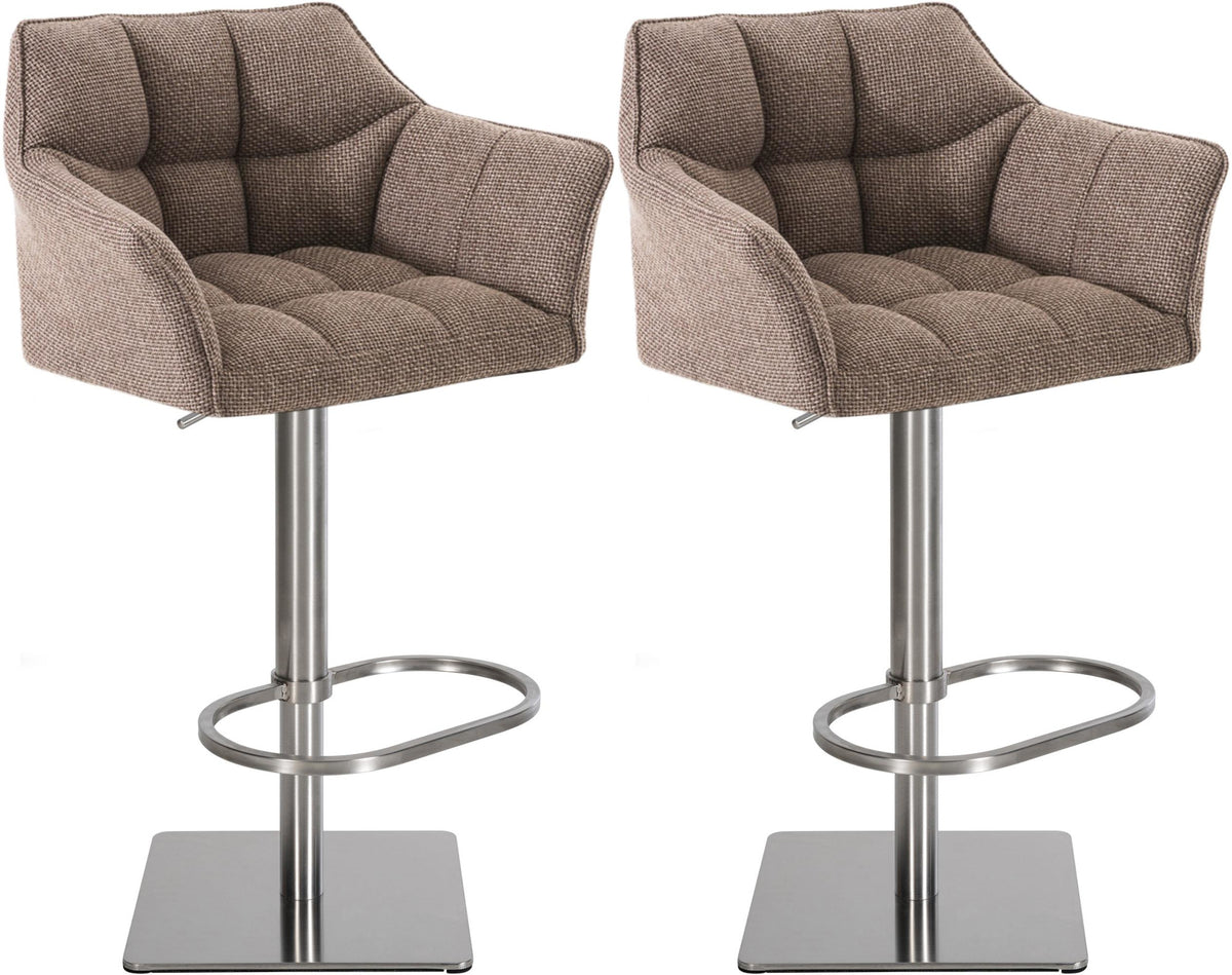 2er Set Barhocker Damaso Stoff edelstahl