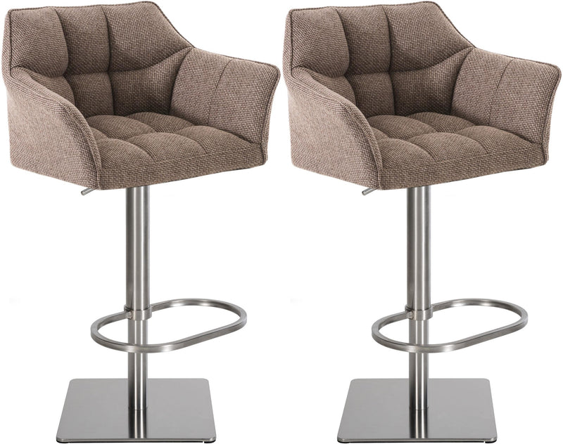 2er Set Barhocker Damaso Stoff edelstahl
