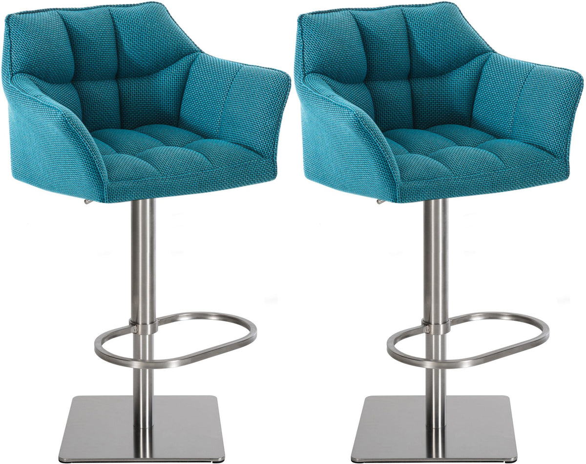 2er Set Barhocker Damaso Stoff edelstahl – Ansicht 19