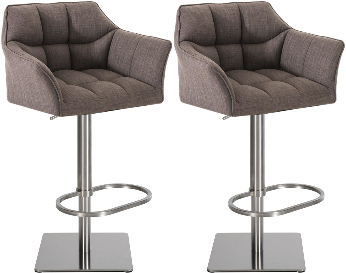 2er Set Barhocker Damaso Stoff edelstahl – Ansicht 7