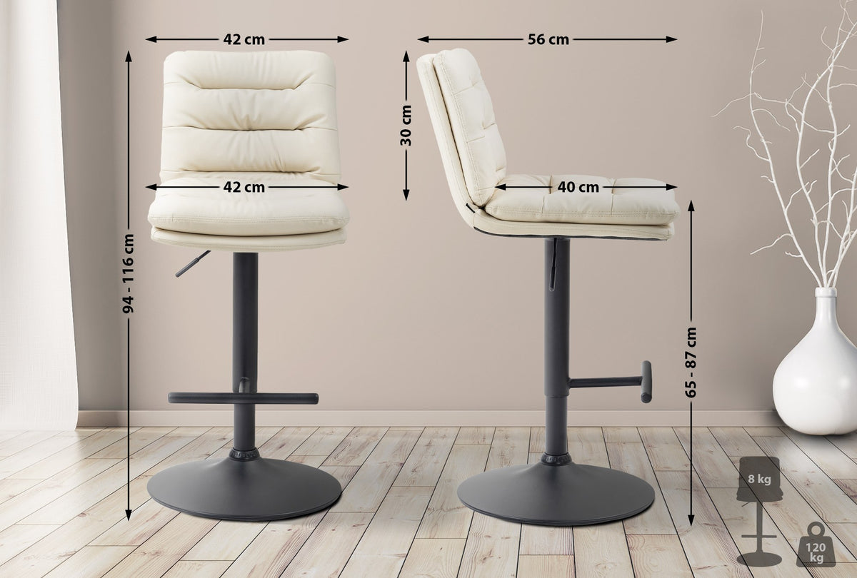 Barhocker Damar Kunstleder schwarz – Ansicht 9
