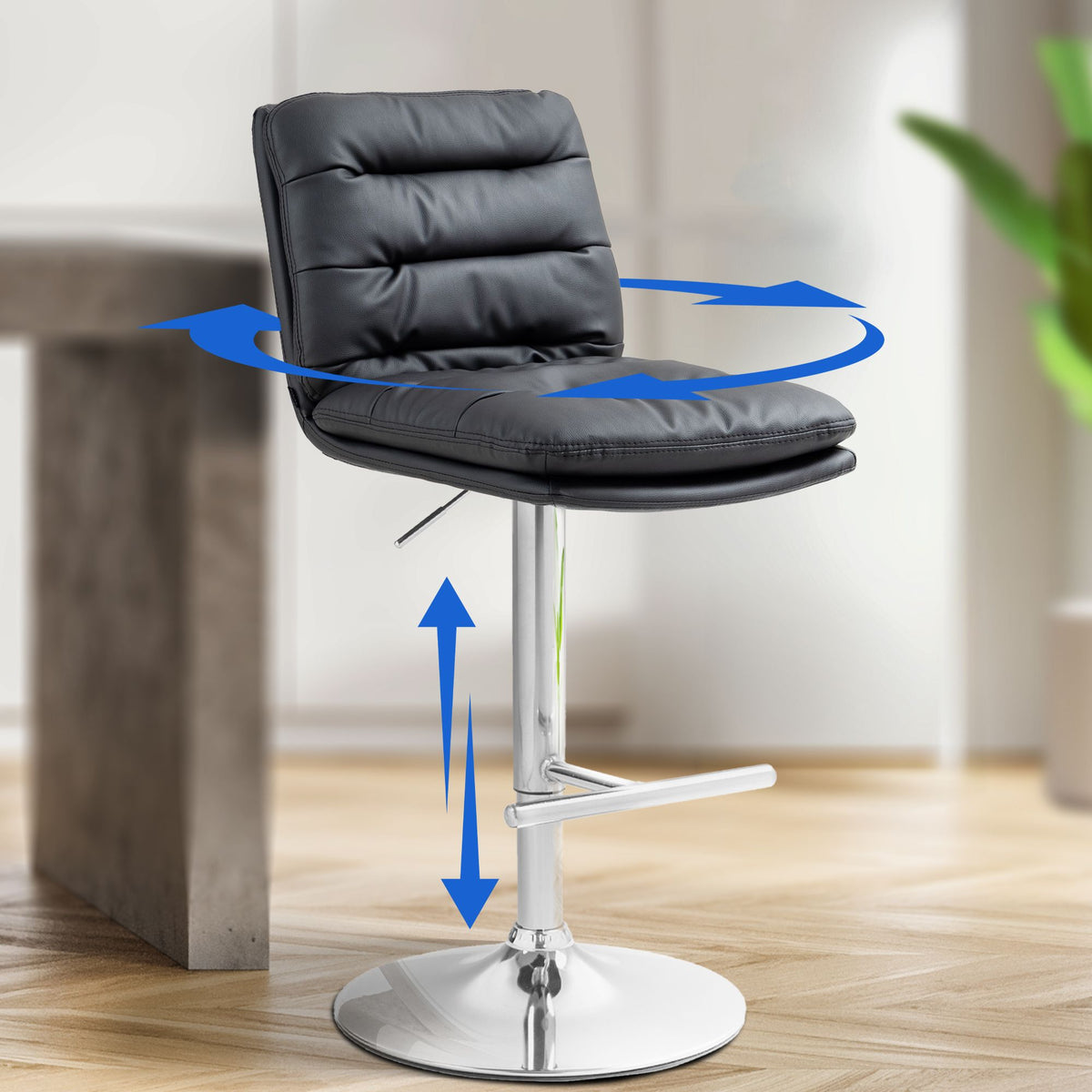 Barhocker Damar Kunstleder chrom – Ansicht 3