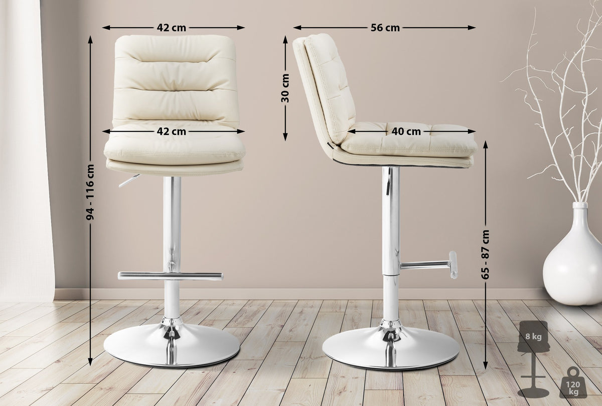 Barhocker Damar Kunstleder chrom – Ansicht 9