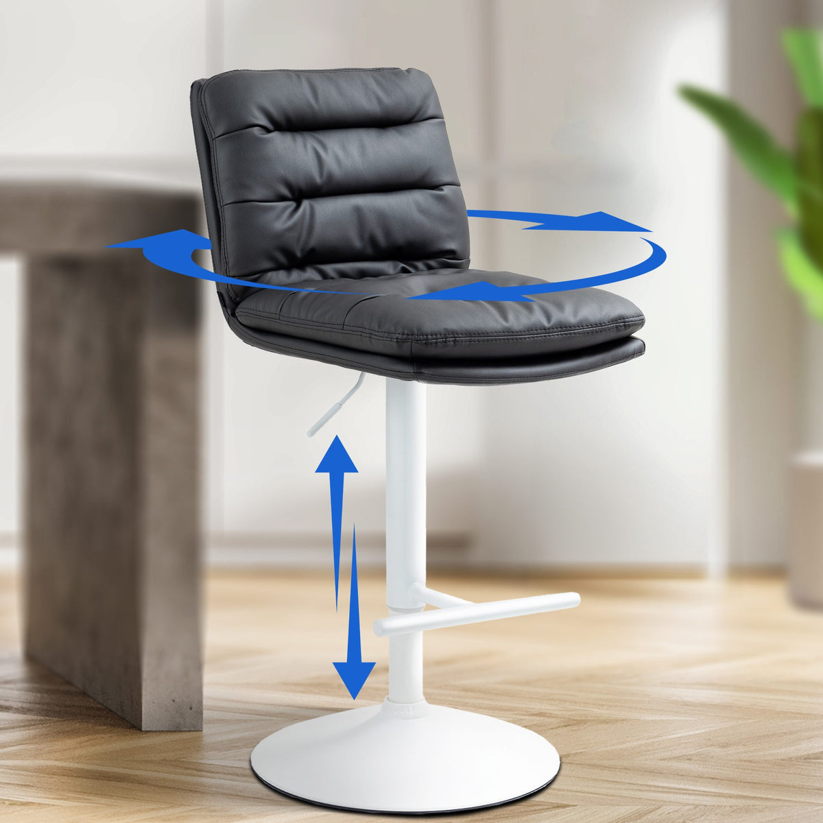 Barhocker Damar Kunstleder weiß – Ansicht 3